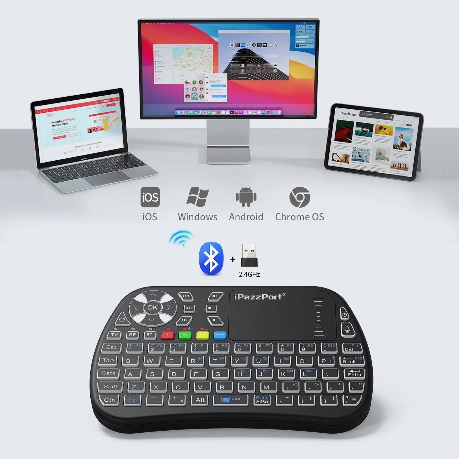 Mini teclado Bluetooth IPazzPo - Gaming Console For Smart Tv avaliação e preço